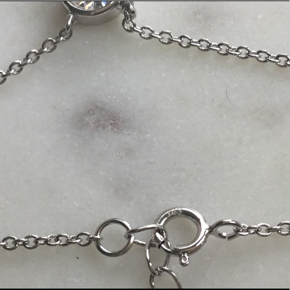 Sterling Silver RP Cz Drop Necklace - Picture 15 of 15